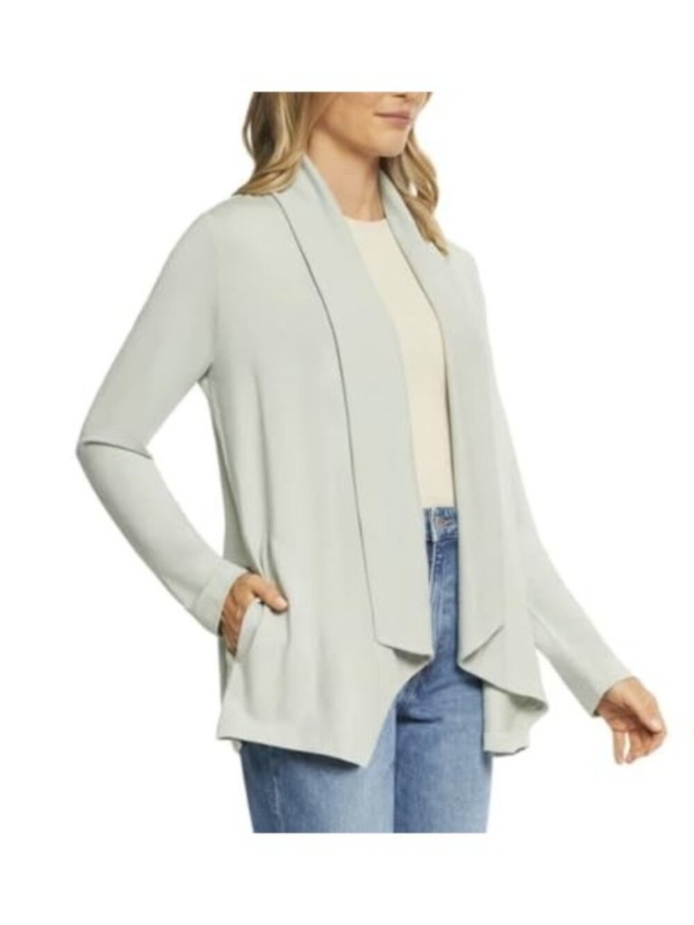Max & Mia Women S Open Front Lightweight Drape Cardigan Light Olive  XL